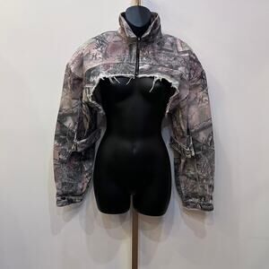 Namilia Denim Choker Jacket Camo Medium NWT